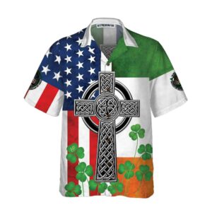 Irish American Hawaiian Shirt St Patricks Day Shirt Cool St Patricks Day Gift 3