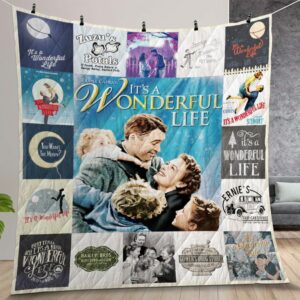 Its A Wonderful Life Poster Quilt Gift For Christmas Birthday Thanksgiving