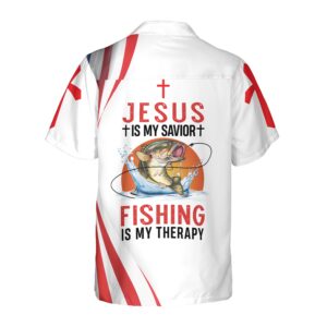 Jesus Is My Savior Fishing Is My Therapy Hawaiian Shirt 2