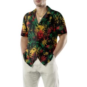 Lion Head With Cannabis Marijuana Leaves Lion Hawaiian Shirt Button Up Lion Shirt For Men Women Cool Gift For Lion Lover 5