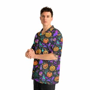Magical Pumpkins Halloween Seamless Pattern Hawaiian Shirt 2