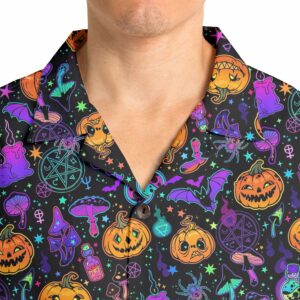 Magical Pumpkins Halloween Seamless Pattern Hawaiian Shirt 5
