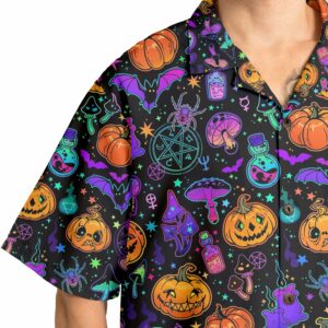 Magical Pumpkins Halloween Seamless Pattern Hawaiian Shirt 6