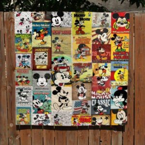 Mickey Mouse Timeline 90th Years Quilt Gift Ideas For Fans on Christmas