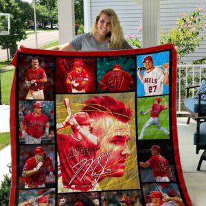 Mike Trout Quilt Gift For Christmas Black Friday Thanksgiving
