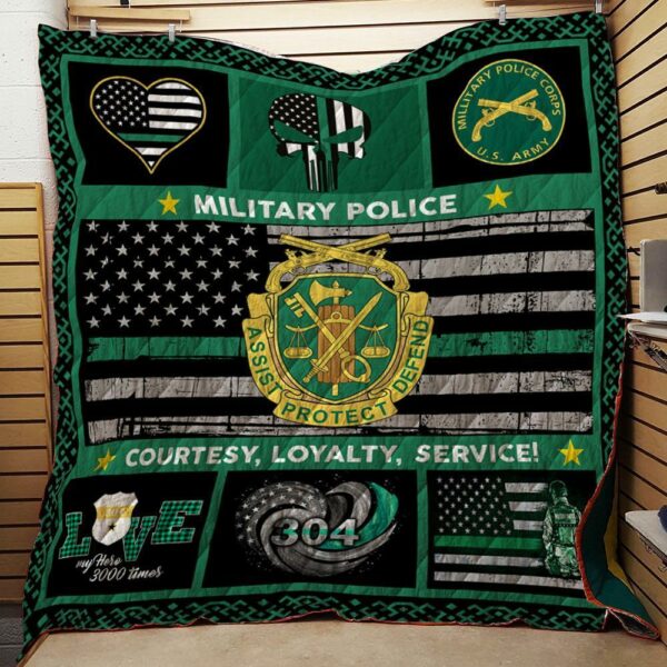 Military Police Courtesy Loyalty Service 3D Quilt Gift For Christmas Black Friday Thanksgiving