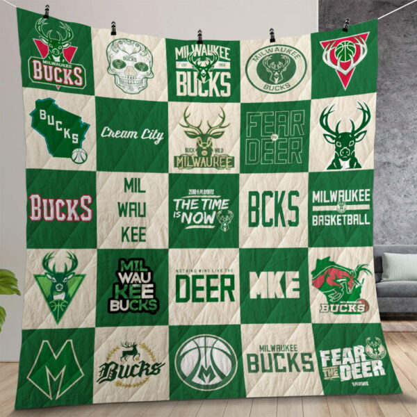 Milwaukee Bucks Quilt Gift For Christmas Birthday Thanksgiving 5