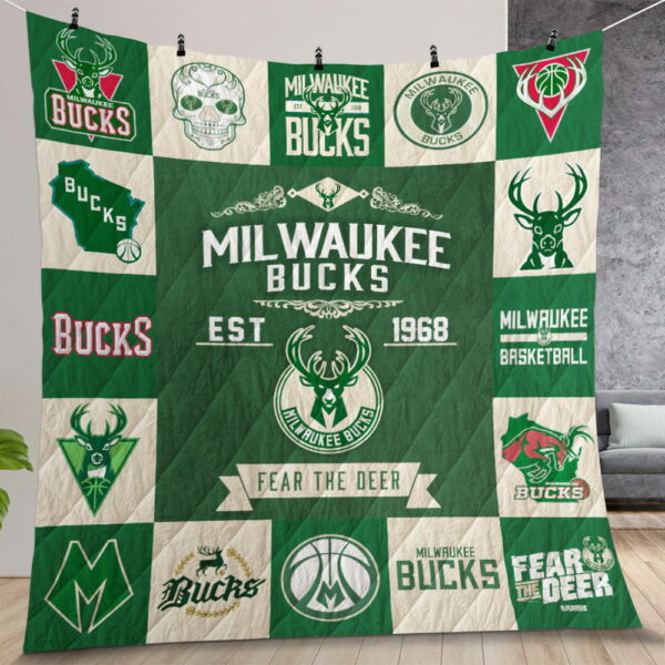 Milwaukee Bucks Quilt Gift For Christmas Birthday Thanksgiving
