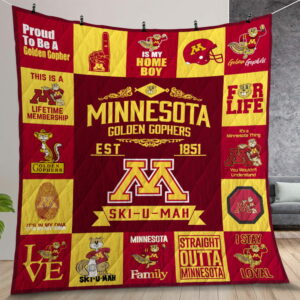 Minnesota Golden Gophers Quilt Gift For Christmas Birthday Thanksgiving Version 1
