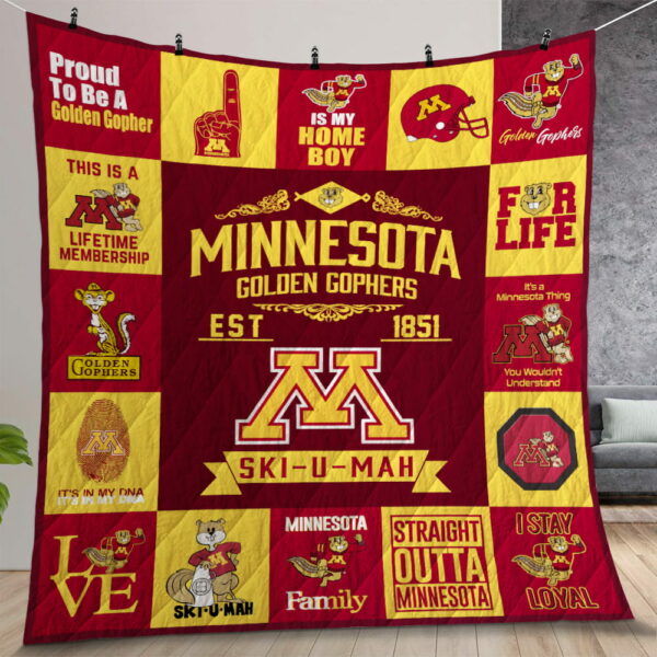 Minnesota Golden Gophers Quilt Gift For Christmas Birthday Thanksgiving Version 1