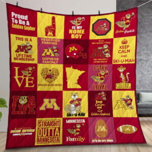 Minnesota Golden Gophers Quilt Gift For Christmas Birthday Thanksgiving Version 2