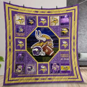 Minnesota Vikings 2 Quilt Gift For Christmas Birthday Thanksgiving