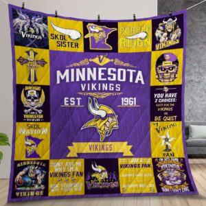 Minnesota Vikings Quilt Gift For Christmas Birthday Thanksgiving Version 2