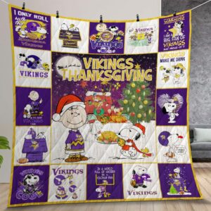 Minnesota Vikings Snoopy Quilt Gift For Christmas Birthday Thanksgiving