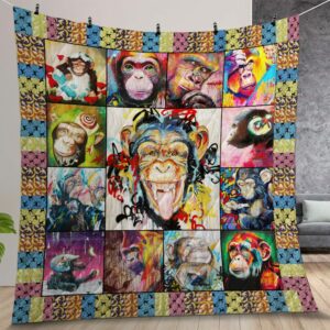 Monkey Quilt Gift For Christmas Birthday Thanksgiving