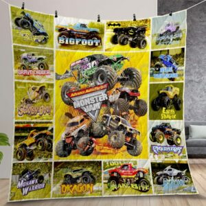 Monster Jam Quilt Gift For Christmas Birthday Thanksgiving