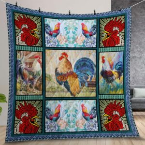 Morning Rooster Crow Chicken Quilt Gift For Christmas Birthday Halloween