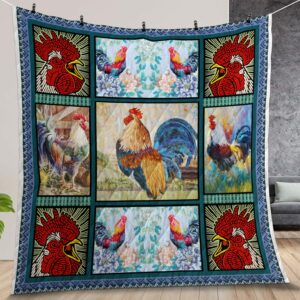 Morning Rooster Crow Chicken Quilt Gift For Fans Christmas Black Friday