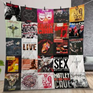 Motley Crue Full Album Covers Quilt Gift For Christmas Birthday Halloween