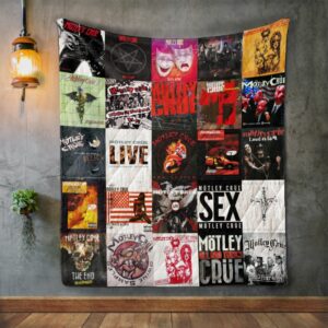 Motley Crue Full Album Covers Quilt Gift For Christmas Black Friday Thanksgiving