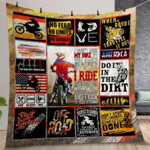 Motocross Quilt Gift For Christmas Birthday Halloween