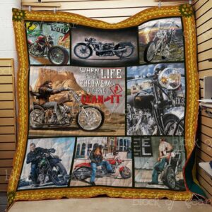 Motorcycle When Life Throws You A Curve Perfect Gifts For Motorcycle Lover Quilt Gift For Family On Christmas Black Friday Cyber Monday