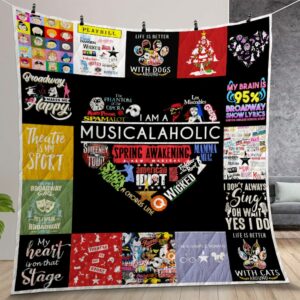 Musicalaholic Quilt Gift For Christmas Birthday Thanksgiving