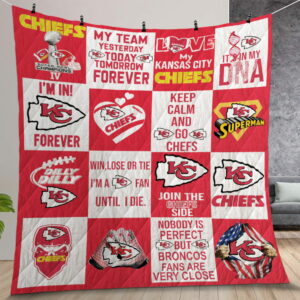 My Team Kansas City Chiefs Quilt Gift For Christmas Birthday Thanksgiving