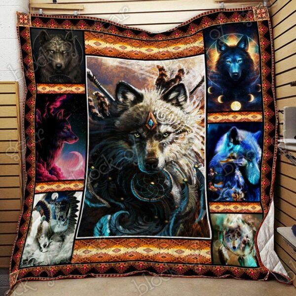 Native American Wolf Quilt Gift For Fans Christmas Black Friday Black Friday