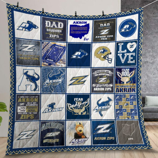 Ncaa Akron Zips Quilt Gift For Christmas Birthday Thanksgiving Version 1