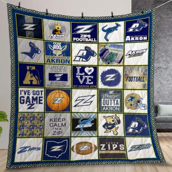Ncaa Akron Zips Quilt Gift For Christmas Birthday Thanksgiving Version 2
