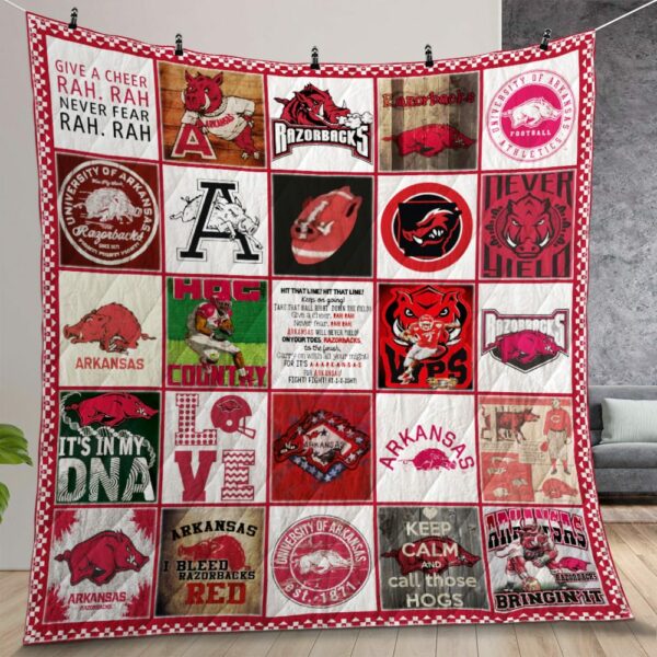 Ncaa Arkansas Razorbacks Quilt Gift For Christmas Birthday Thanksgiving Version 1