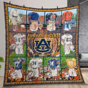Ncaa Auburn Tigers Quilt Gift For Christmas Birthday Thanksgiving Version 4