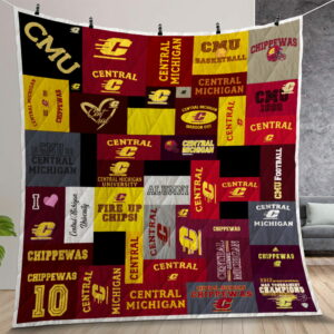 Ncaa Central Michigan Chippewas Quilt Gift For Christmas Birthday Thanksgiving