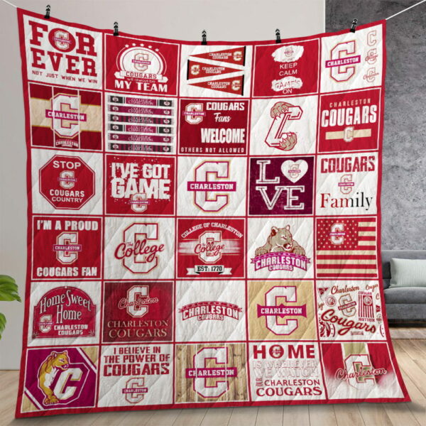 Ncaa Charleston Cougars Quilt Gift For Christmas Birthday Thanksgiving Version 2