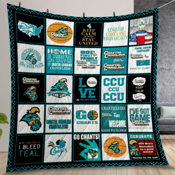 Ncaa Coastal Carolina Chanticleers 2 Quilt Gift For Christmas Birthday Thanksgiving