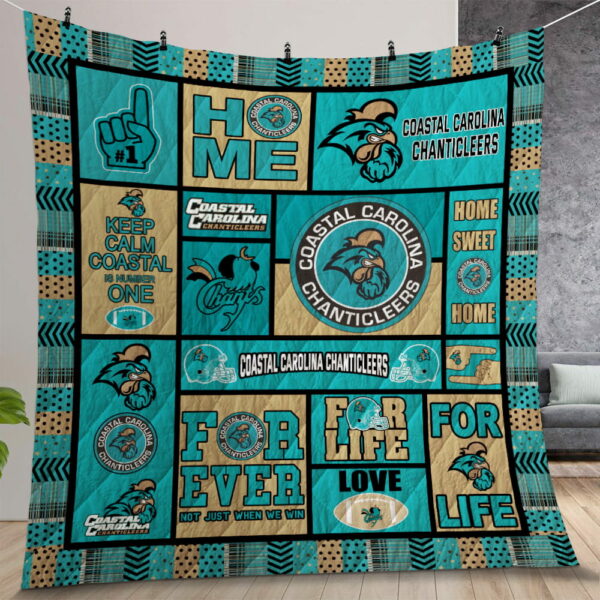Ncaa Coastal Carolina Chanticleers Quilt Gift For Christmas Birthday Thanksgiving Version 1