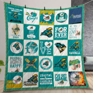 Ncaa Coastal Carolina Chanticleers Quilt Gift For Christmas Birthday Thanksgiving Version 2