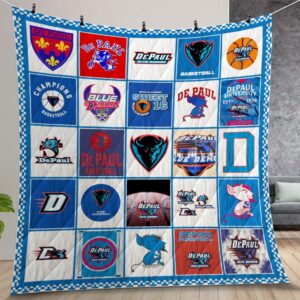 Ncaa Depaul Blue Demons Quilt Gift For Christmas Birthday Thanksgiving