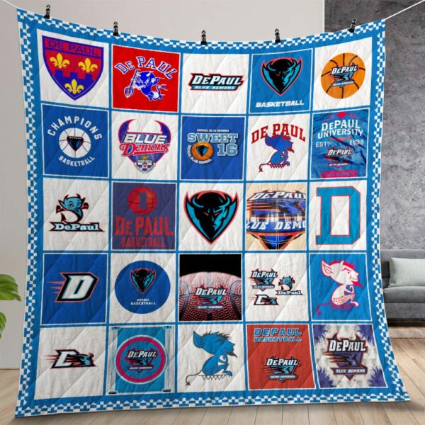 Ncaa Depaul Blue Demons Quilt Gift For Christmas Birthday Thanksgiving