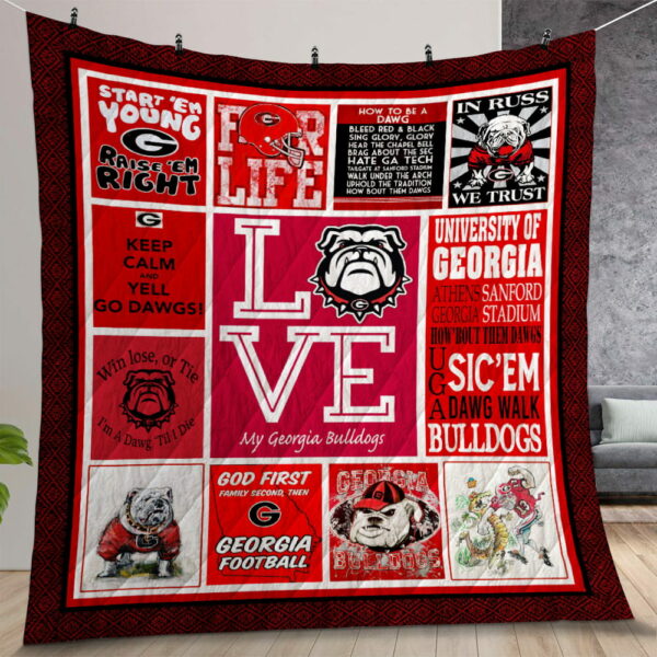 Ncaa Georgia Bulldogs Quilt Gift For Christmas Birthday Thanksgiving Version 3