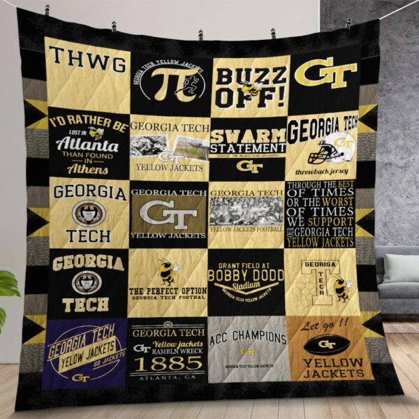Ncaa Georgia Tech Yellow Jackets Quilt Gift For Christmas Birthday Thanksgiving Version 1