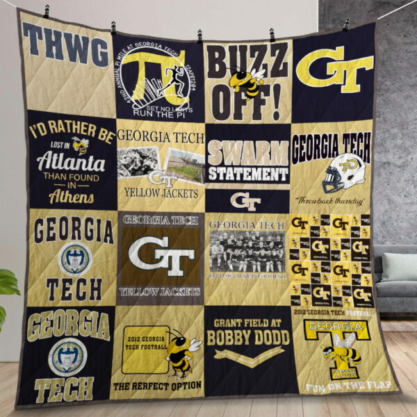 Ncaa Georgia Tech Yellow Jackets Quilt Gift For Christmas Birthday Thanksgiving Version 2