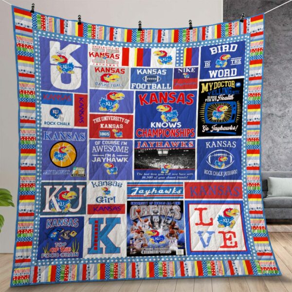 Ncaa Kansas Jayhawks Quilt Gift For Christmas Birthday Thanksgiving Version 2