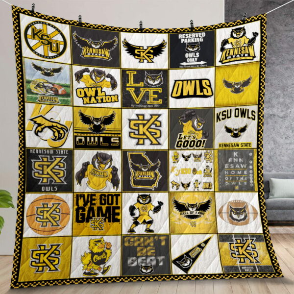 Ncaa Kennesaw State Owls Quilt Gift For Christmas Birthday Thanksgiving