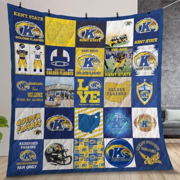 Ncaa Kent State Golden Flashes Quilt Gift For Christmas Birthday Thanksgiving Version 2