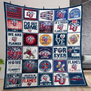 Ncaa Liberty Flames Quilt Gift For Christmas Birthday Thanksgiving