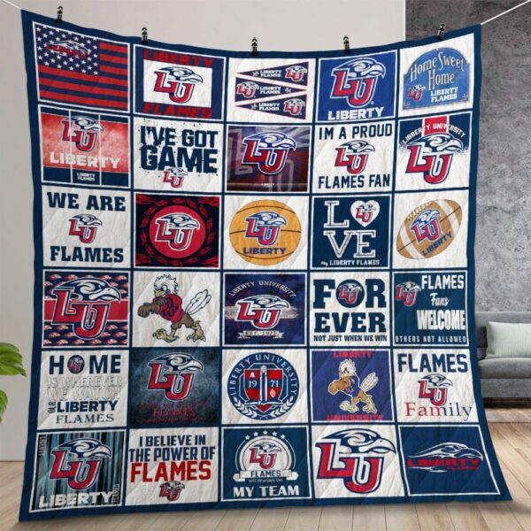Ncaa Liberty Flames Quilt Gift For Christmas Birthday Thanksgiving