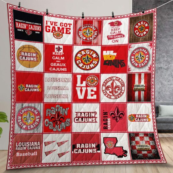 Ncaa Louisiana Ragin Cajuns Quilt Gift For Christmas Birthday Thanksgiving