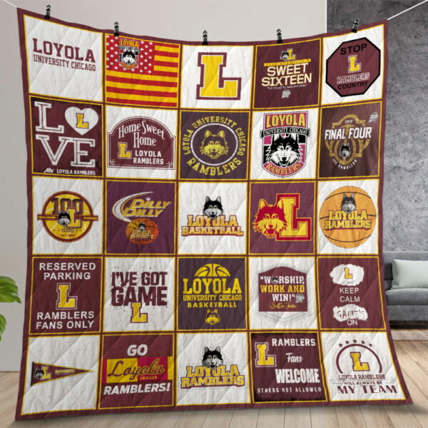 Ncaa Loyola Chicago Ramblers Quilt Gift For Christmas Birthday Thanksgiving